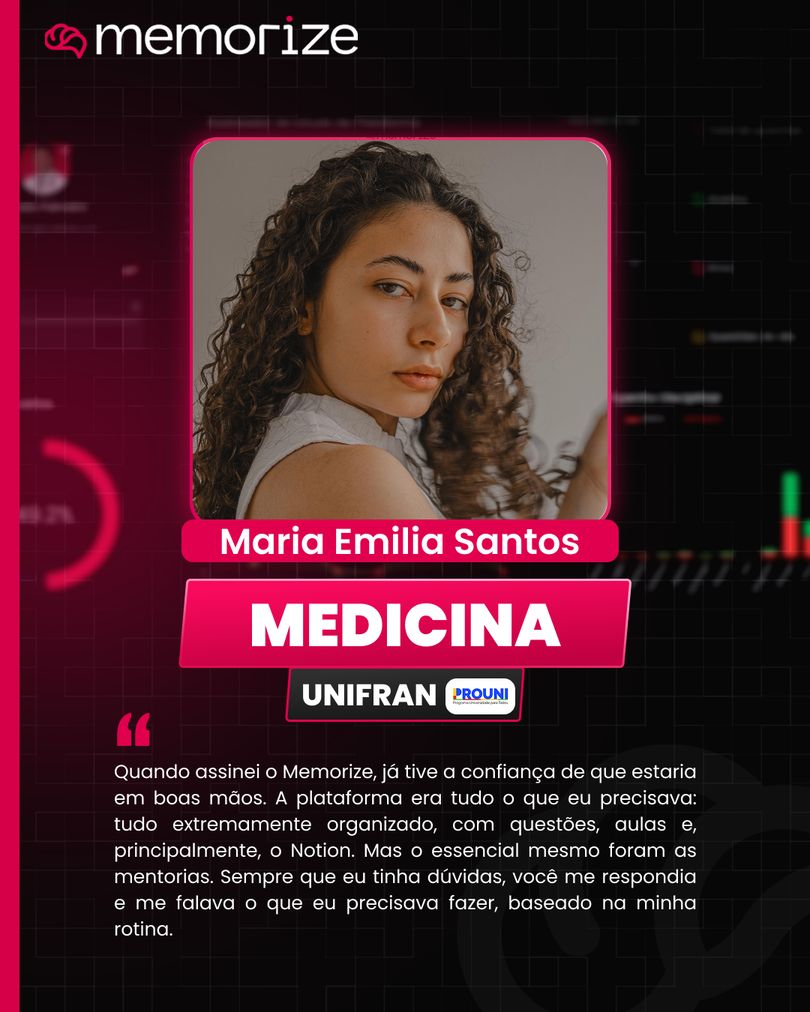 Depoimento de Maria Emília — aprovada em Medicina